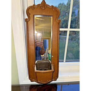 Vintage Homco 1981 Large Mirrored Wall Planter Measures 23" x 9.25" x 4"